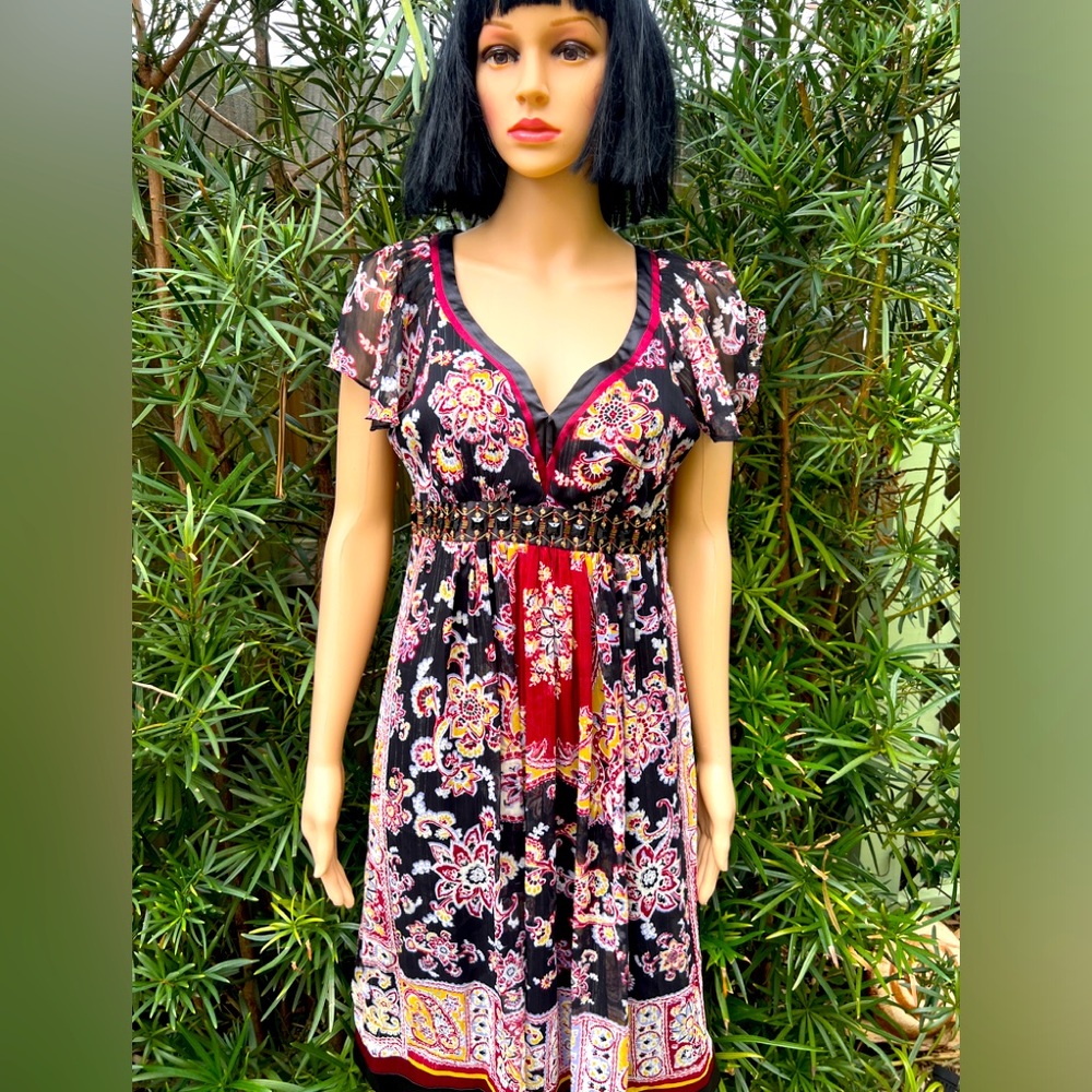 NICOLE BY NICOLE MILLER PAISLEY DRESS